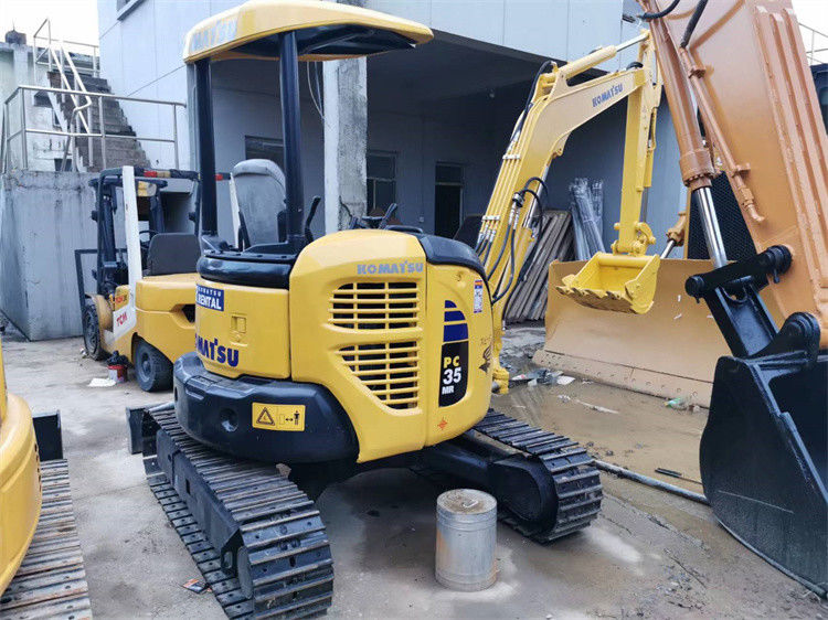 قیمت پایین 3 تن استفاده شده ژاپن وارد شده Komatsu pc 35 MR حفاری خزنده با ساعات کاری کمتر