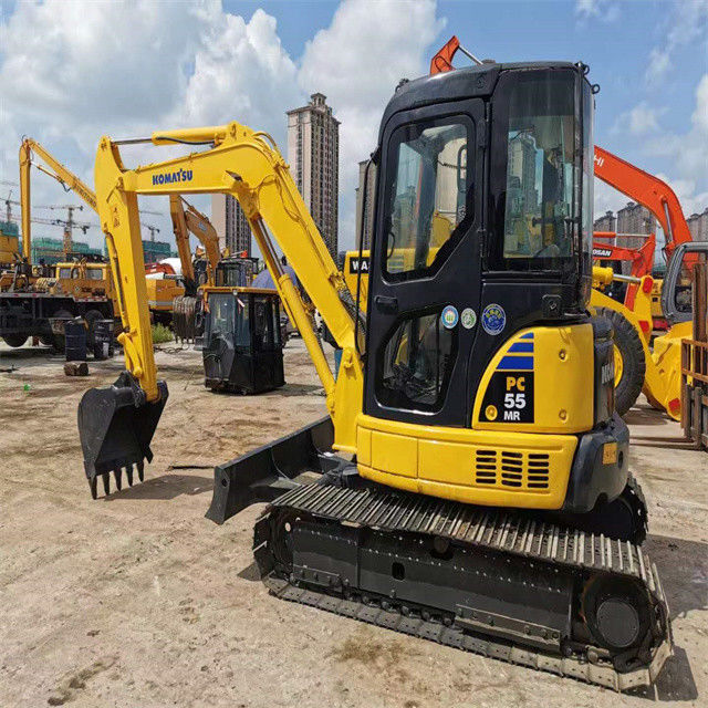 6 تن از کیفیت بالا استفاده شده ژاپن وارد شده Komatsu pc 55 MR حفاری خزنده با ساعات کاری کوتاه