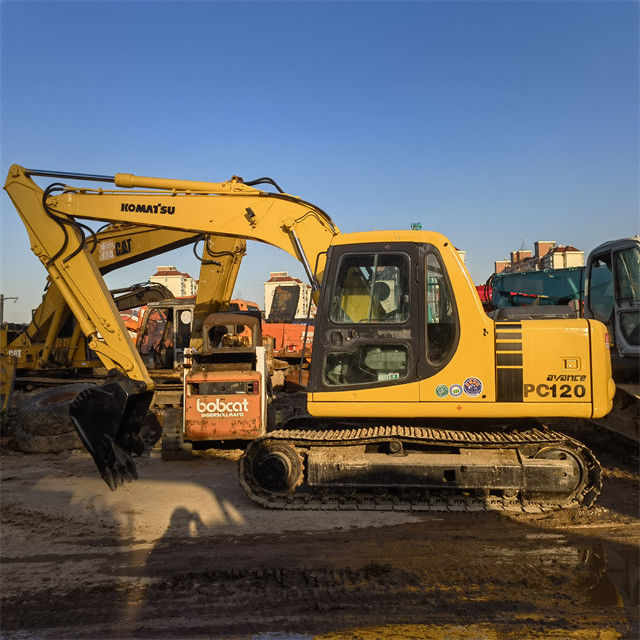 کاوشگر استفاده شده با کیفیت بالا 12 تن ژاپن واردات Komatsu Pc 120 کاوشگر خزنده با ساعات کاری کمتر