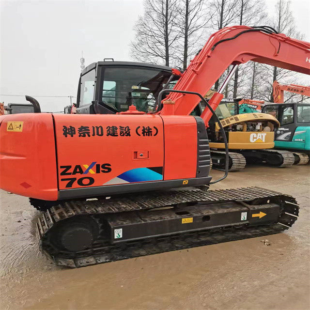 6.3 تن ميني آماده استفاده شده حفاری برای کار و تجربه استفاده شده ژاپن واردات Hitachi ZX 70 حالت خوب