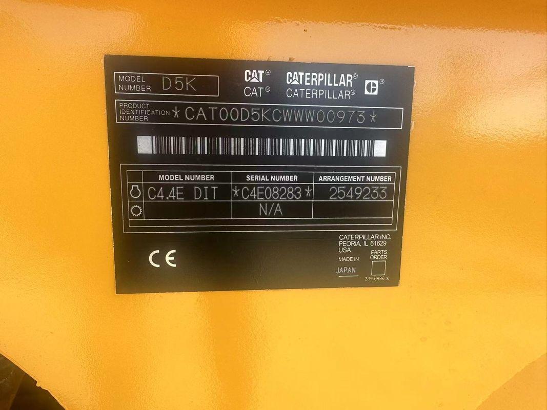 گربه Caterpillar D5k Lgp گربه D5k Dozer جلو تیغه عرض 4.262m Dozer دست دوم