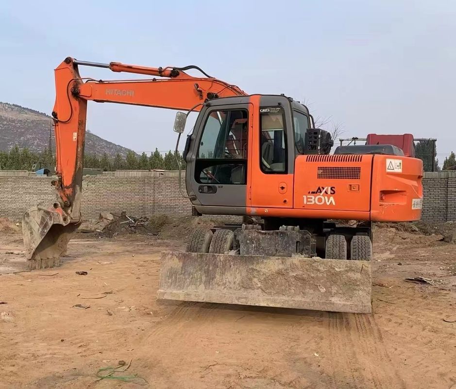 14 تن ژاپن وارد شده 90 درصد جدید Hitachi ZX 130W استفاده شده چرخ حفاری با کیفیت بالا و بهترین عملکرد برای فروش