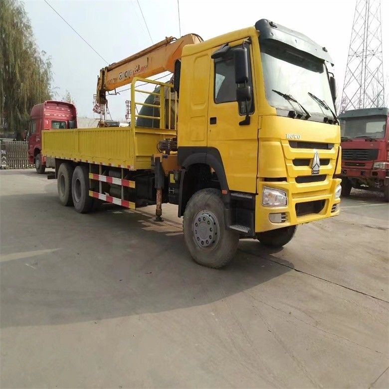 جرثقیل موتور Sinotruk WD615 مدل 10 تن کامیون نصب شده با سیلندر هیدرولیک اصلی