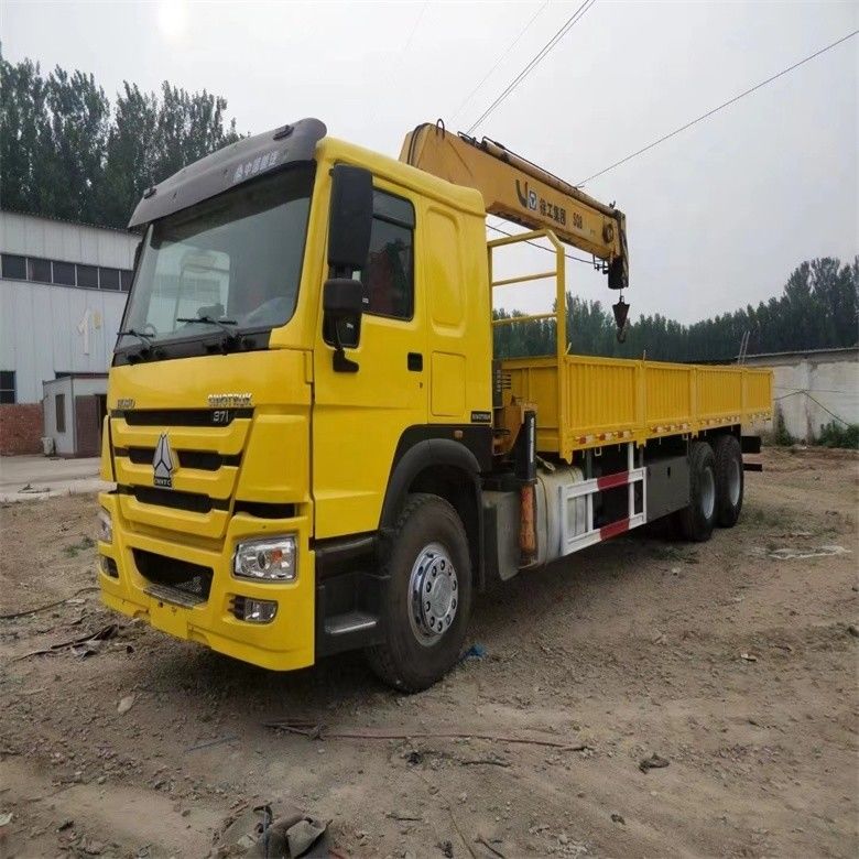 جرثقیل موتور Sinotruk WD615 مدل 10 تن کامیون نصب شده با سیلندر هیدرولیک اصلی